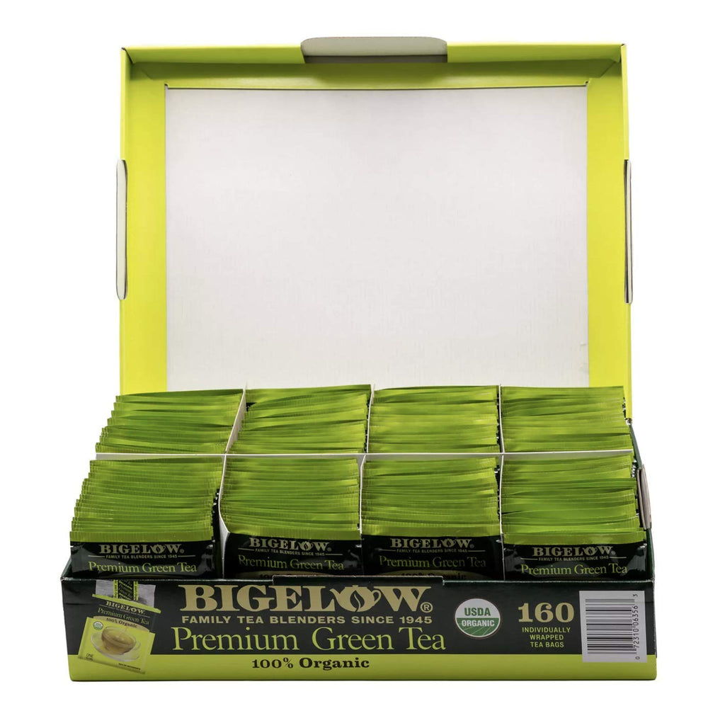 BIGELOW TEA Green Tea Unflavored Caffeinated Teabag Box Organic