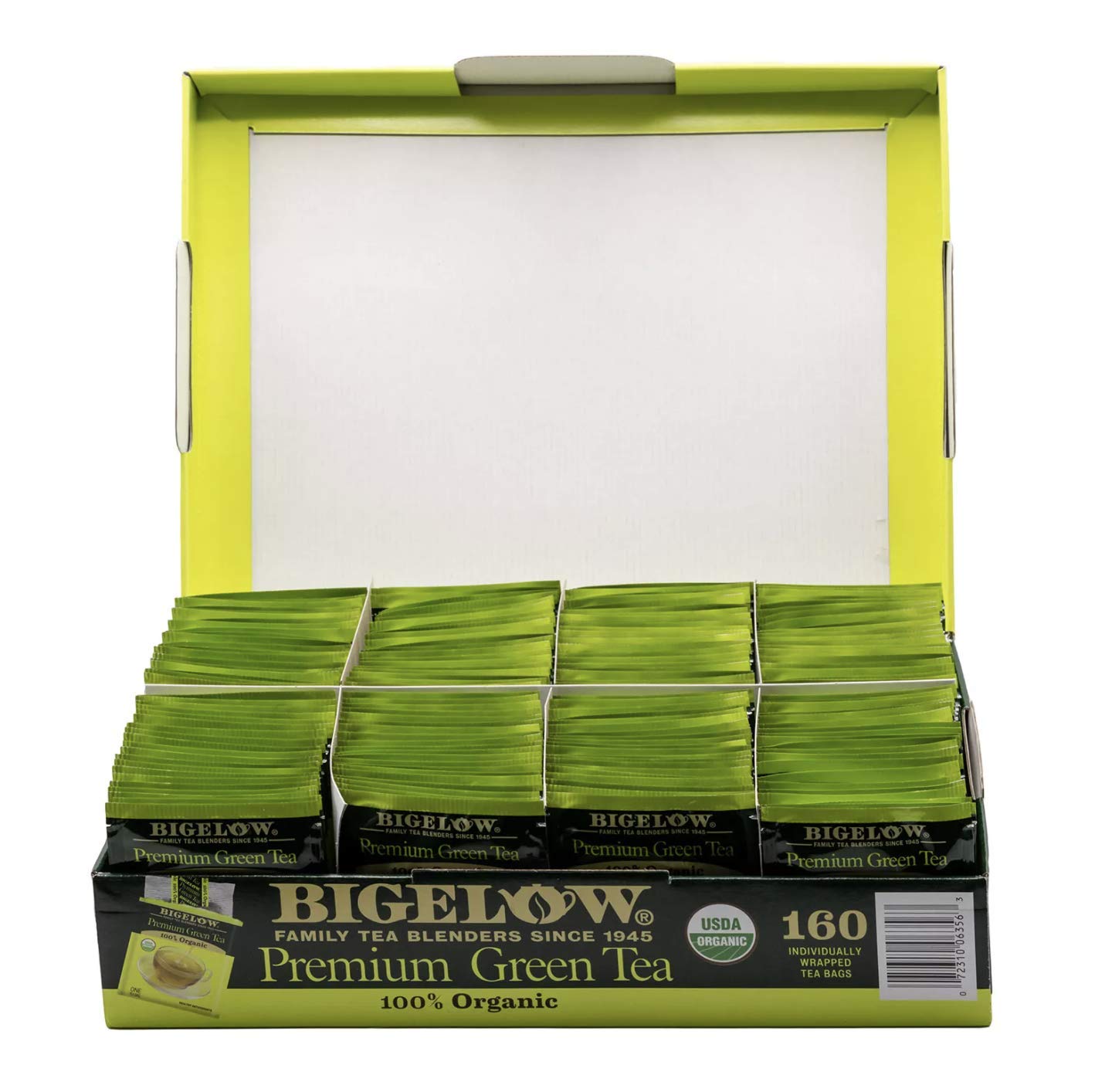 BIGELOW TEA Green Tea Unflavored Caffeinated Teabag Box Organic