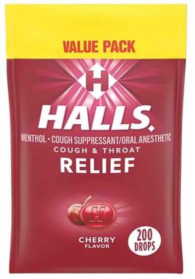 Halls Cherry Cough Drops, 200-ct - Amazon 786