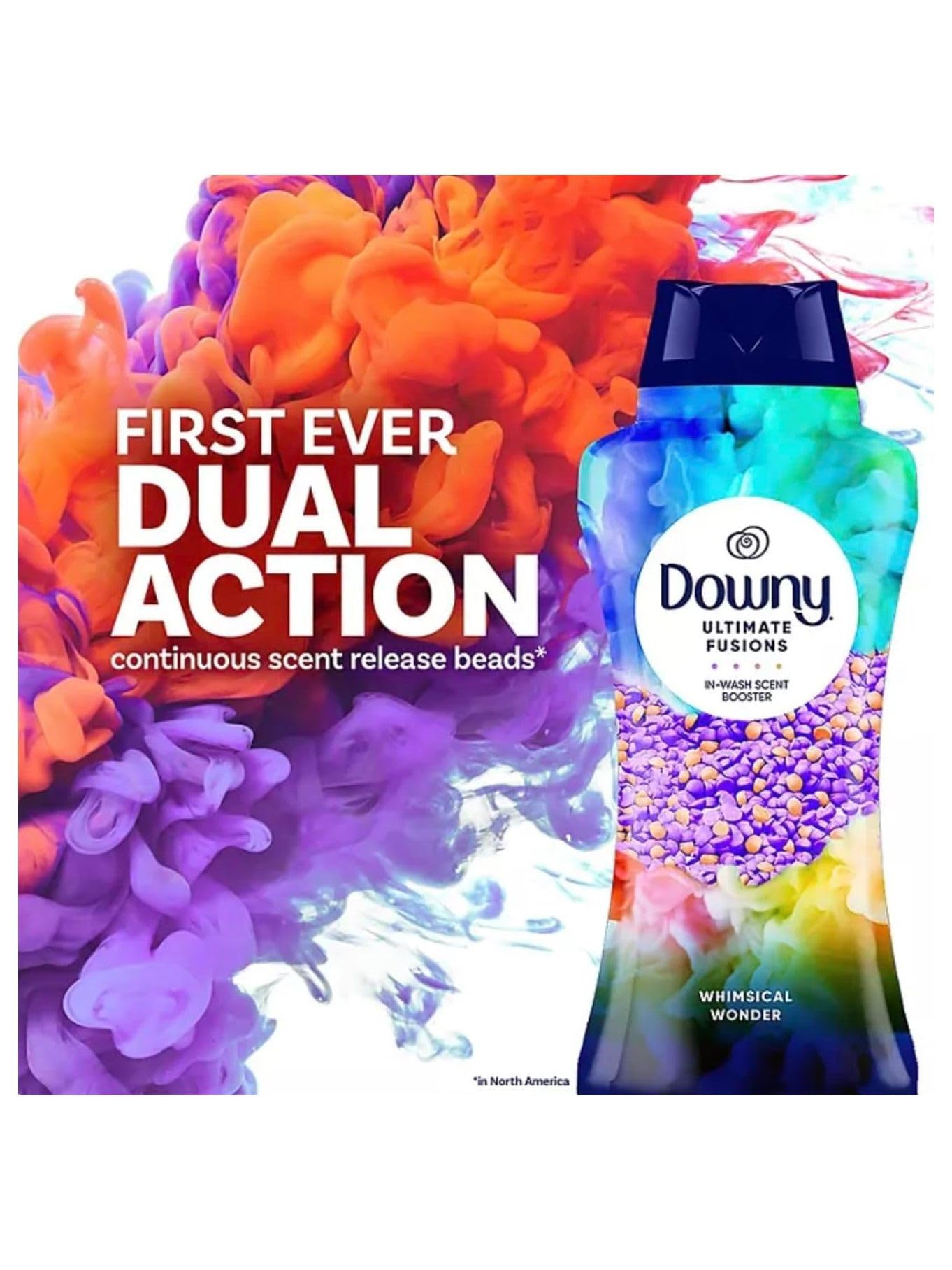 Downy Ultimate Fusions In-Wash Scent Booster Beads + Dual Action Scent Release, Whimsical Wonder (24 oz.) - Amazon 786