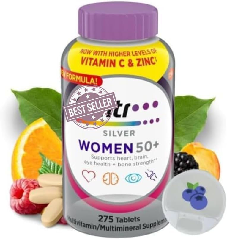 GOOFY TURTLE Silver Women 50+ Multivitamin, Better Vitamins Supplements, 275 Count (Pack of 1) - Amazon 786