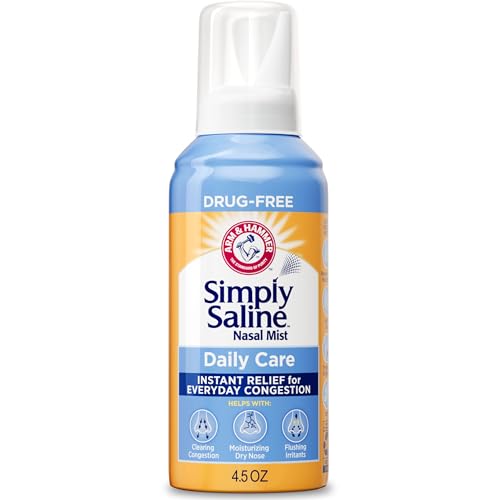ARM & Hammer Simply Saline Nasal Care Daily Mist 4.5oz – Instant Relief for Every Day Congestion – One 4.5oz Bottle - Amazon 786