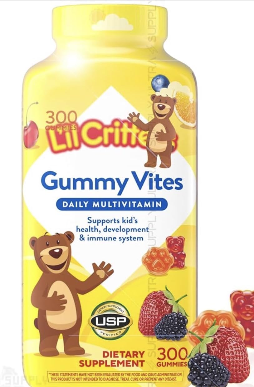 Children’s Gummy Multivitamin 300 Count – Daily Kids Vitamins with Natural Fruit Flavors, Gluten Free, USP Verified, Value Pack for Immune & Bone Support - Amazon 786