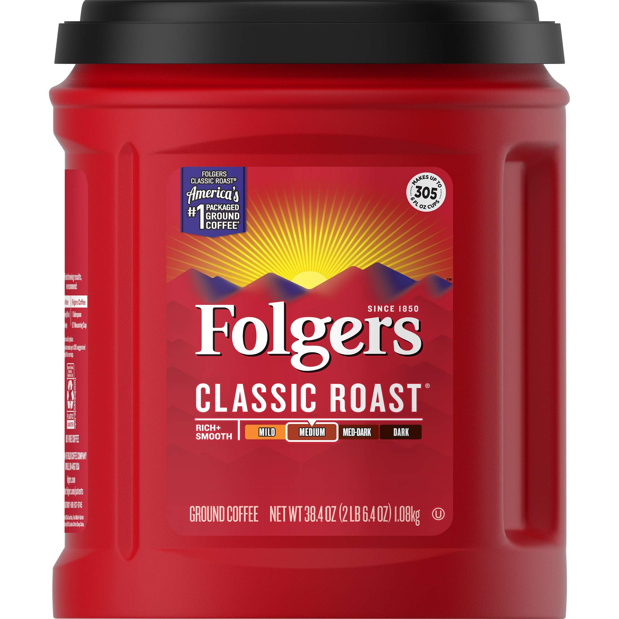 Folgers Classic Roast Medium Roast Ground Coffee - Amazon 786