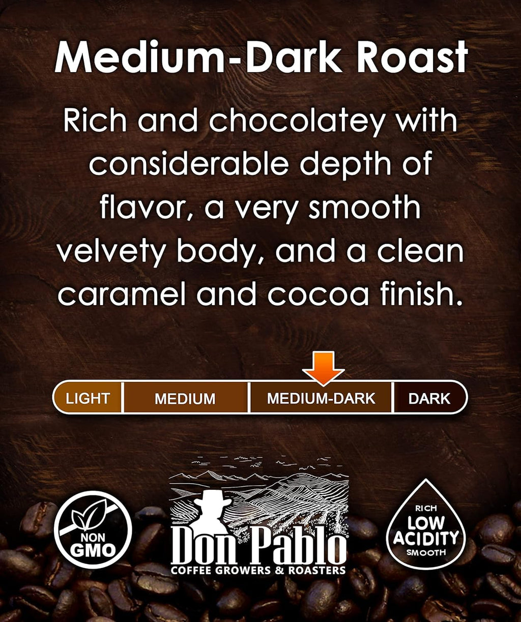 2LB Don Pablo Pride Guatemala Gourmet Coffee - Signature Blend - Medium Dark Roast - Whole Bean Coffee - 100% Arabica Beans - Low Acidity and Non-GMO - 2lb bag - Amazon 786