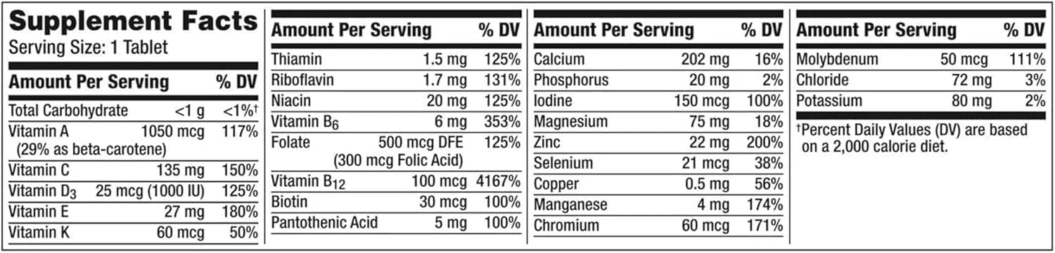 GOOFY TURTLE Silver Women 50+ Multivitamin, Better Vitamins Supplements, 275 Count (Pack of 1) - Amazon 786