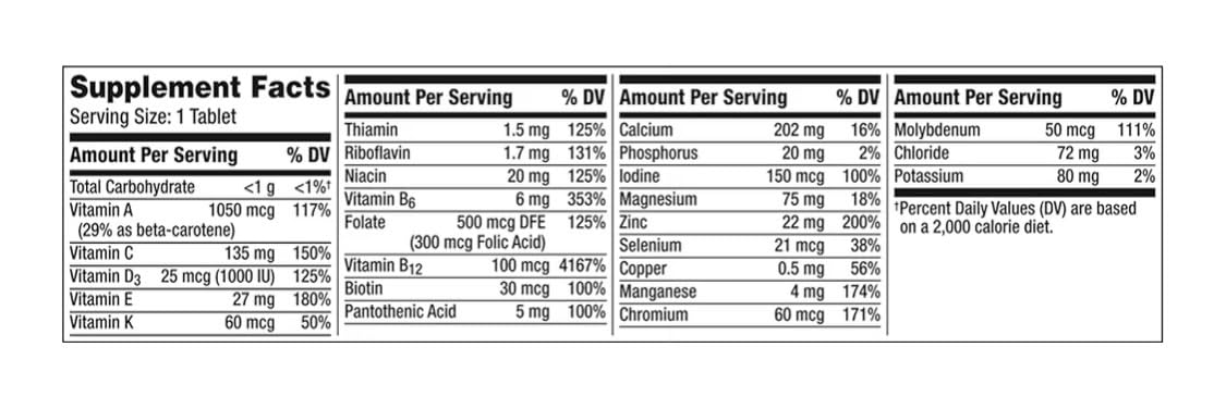 GOOFY TURTLE Silver Men 50+ Multivitamin, Better Guide Vitamins Supplements, 275 Count (Pack of 1 Bottle) - Amazon 786